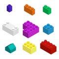 Blocks of the children designer 3D, vector illustration