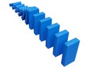 Blocks domino are pushing. Trends and problems concept. Isolated on transparent png