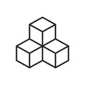 Blocks Icon - Cube Icon Royalty Free Stock Photo