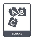 blocks icon in trendy design style. blocks icon isolated on white background. blocks vector icon simple and modern flat symbol for