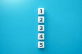 Blocks with numbers. Five steps, points. To do list. Organization and systematization. Business planning. Problem solving. Roadmap