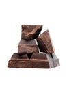 Blocks and pieces dark chocolate Royalty Free Stock Photo