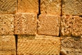 Blocks of shell rock are stacked. Material for building construction. Wall Textured Background. Royalty Free Stock Photo