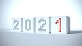 Blocks with sign 2021 on a white background. Royalty Free Stock Photo