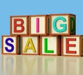 Blocks Spelling Big Sale As Symbol for Discounts