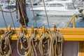 Blocks and tackles a sailing vessel Royalty Free Stock Photo