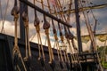 Blocks and tackles of a sailing vessel Royalty Free Stock Photo