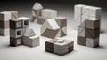 The blocks vary in shape featuring cubes triangles and pyramids Royalty Free Stock Photo