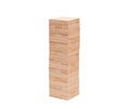 Blocks wood game jenga on white background Royalty Free Stock Photo