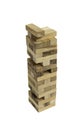Blocks wood game (jenga) white background Royalty Free Stock Photo