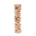 Blocks wooden puzzle game jenga on white background Royalty Free Stock Photo