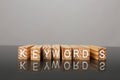Blocks with word KEYWORDS on background Royalty Free Stock Photo