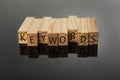 Blocks with word KEYWORDS on background Royalty Free Stock Photo