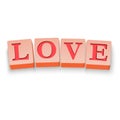 Blocks with the word love. Stock Vector