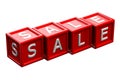 Blocks with word sale. 3D rendering. Royalty Free Stock Photo