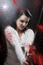 Blod katana Killer girl Royalty Free Stock Photo