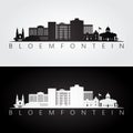 Bloemfontein skyline and landmarks silhouette Royalty Free Stock Photo