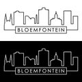 Bloemfontein skyline. Linear style. Royalty Free Stock Photo