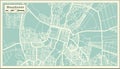 Bloemfontein South Africa City Map in Retro Style. Outline Map.