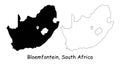 Bloemfontein, South Africa. Detailed Country Map with Location Pin on Capital City