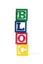 Blog - Alphabet Baby Blocks on white Royalty Free Stock Photo