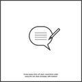 Blog, cloud of thoughts and pencil vector icon. Blogging symbol on white isolated background