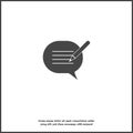 Blog, cloud of thoughts and pencil vector icon on white isolated background. Blogging symbol. Layers grouped for easy editing illu