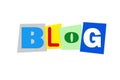 blog in colorful cut out letters