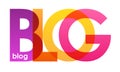 BLOG colorful overlapping letters banner