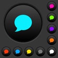 Blog comment bubble dark push buttons with color icons