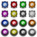Blog comment time glossy button set Royalty Free Stock Photo