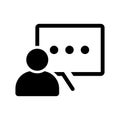 Blog commenting icon. black vector graphics