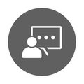 Blog commenting icon. Gray vector graphics