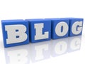 BLOG concept on blue toy blocks Royalty Free Stock Photo