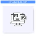 Blog content line icon. Editable illustration