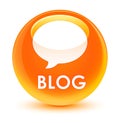 Blog (conversation icon) glassy orange round button Royalty Free Stock Photo