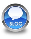 Blog (conversation icon) glossy blue round button Royalty Free Stock Photo