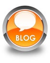 Blog (conversation icon) glossy orange round button Royalty Free Stock Photo