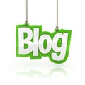 Blog 3D word hanging white background
