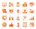 Blog online simple gradient icons vector set