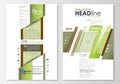 Blog graphic business templates. Page website design template, abstract flat layout. Green color background with leaves