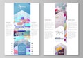 Blog graphic business templates. Page website design template, abstract vector layout. Bright color lines and dots