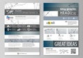 Blog graphic business templates. Page website design template, easy editable abstract vector layout. DNA and neurons