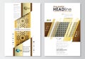 Blog graphic business templates. Page website design template, easy editable, flat layout. Islamic gold pattern Royalty Free Stock Photo