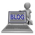 Blog Laptop Shows Blogging Or Weblog Internet Website Royalty Free Stock Photo