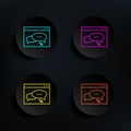 Blog management dark badge color set icon. Simple thin line, outline vector of web icons for ui and ux, website or mobile Royalty Free Stock Photo