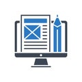 Blog Management Vector Glyph Icon