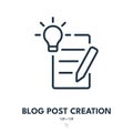 Blog Post Creation Icon. Blogging, Article, Content. Editable Stroke. Vector Icon