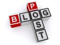 Blog post word block on white