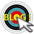 Blog on Target Click with Arrow Cursor Icon Royalty Free Stock Photo